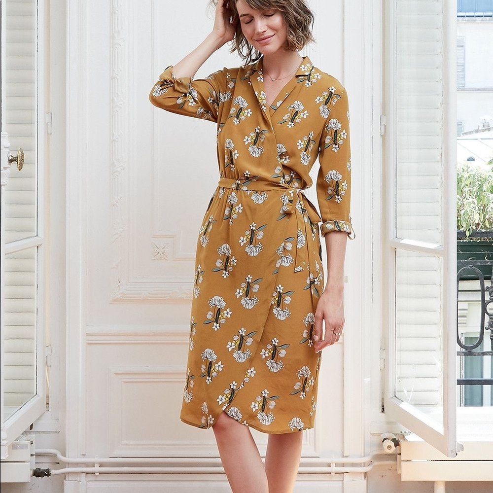 Amour Vert Yellow Reagan Dress NWT
